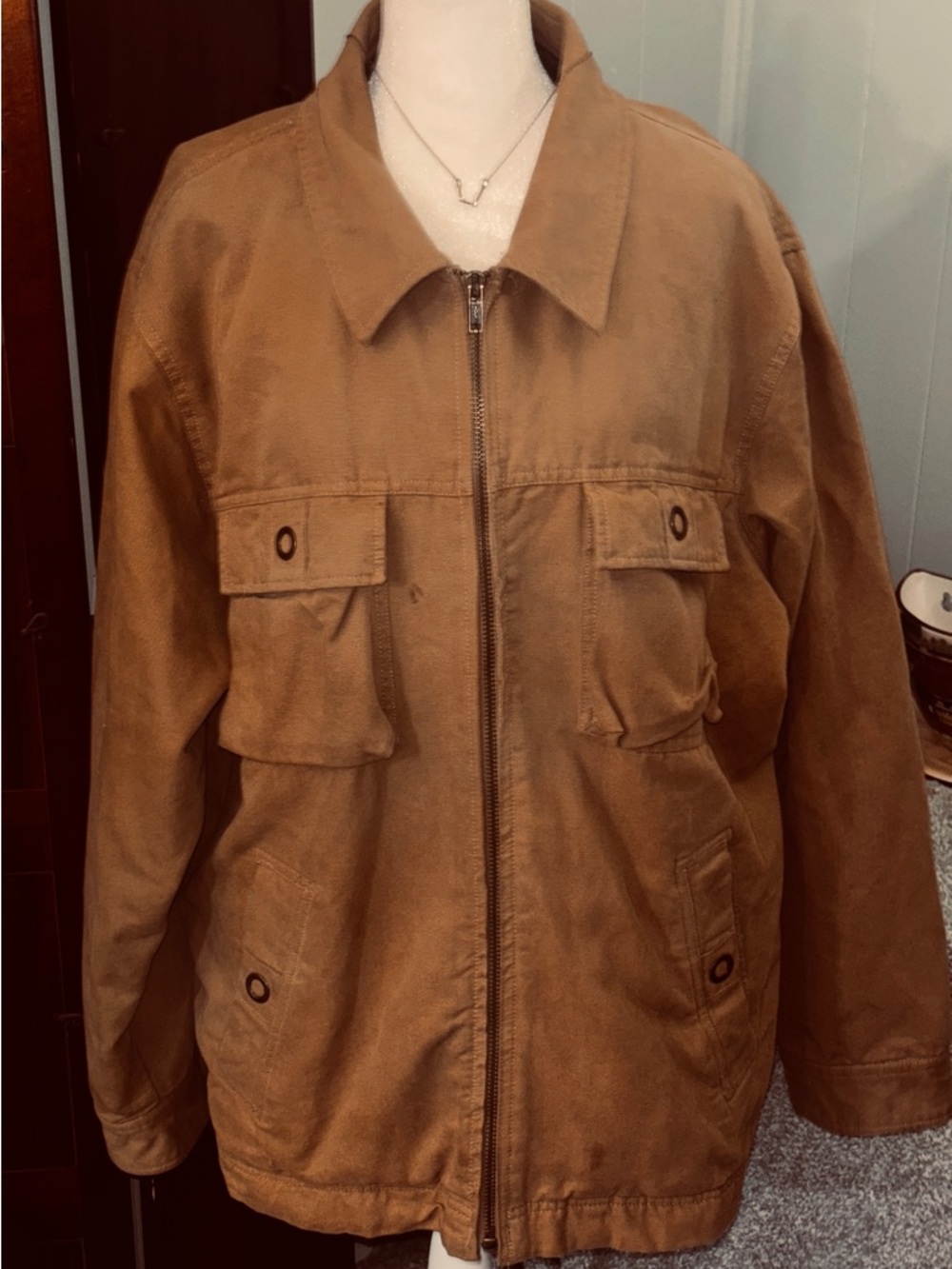 Urban Up Pipeline XL Canvas Field Jacket Wool Blend Blanket Lined Duck Brown